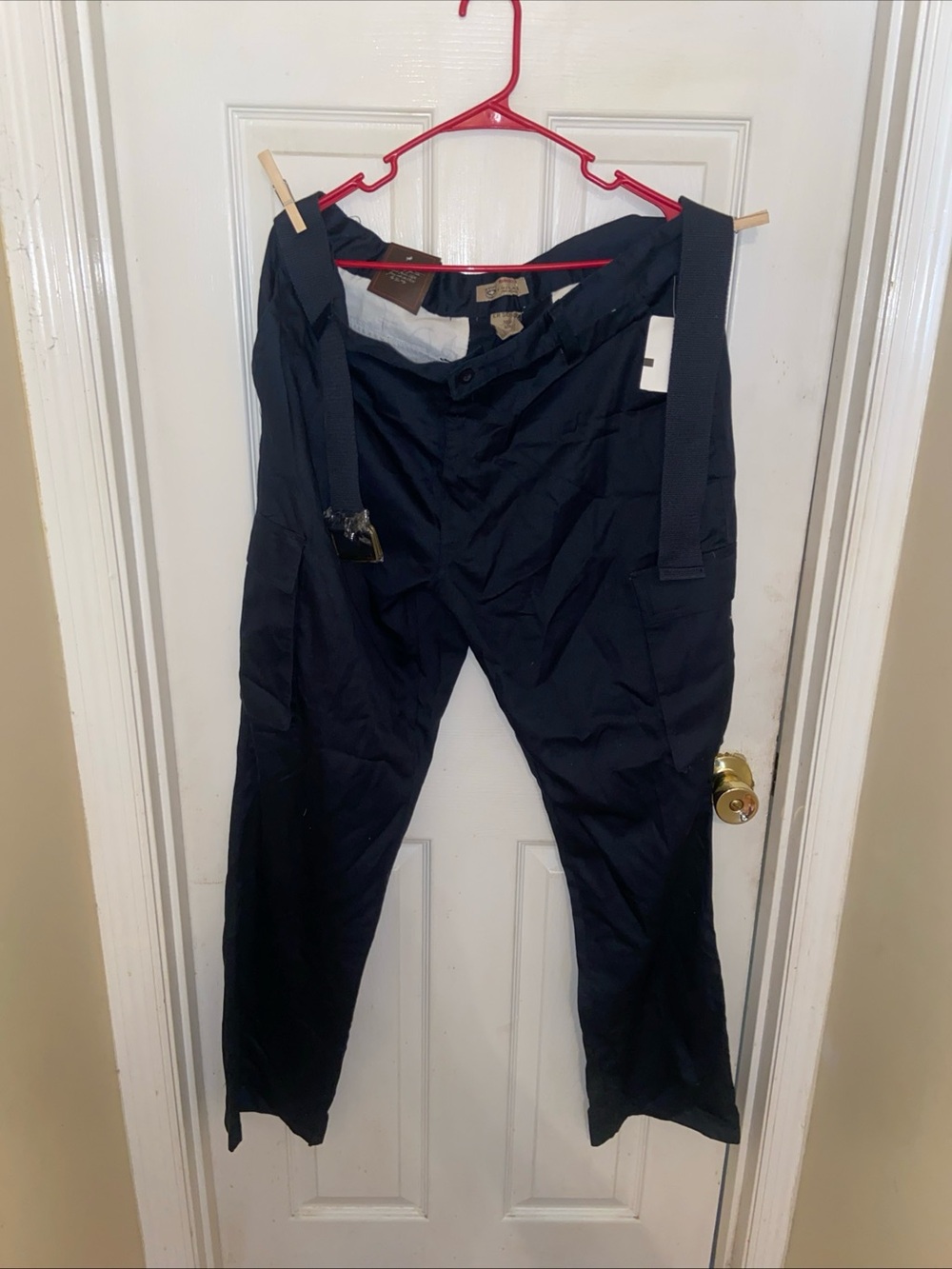 Men's Navy Cargo Pants with Adjustable Web Belt
